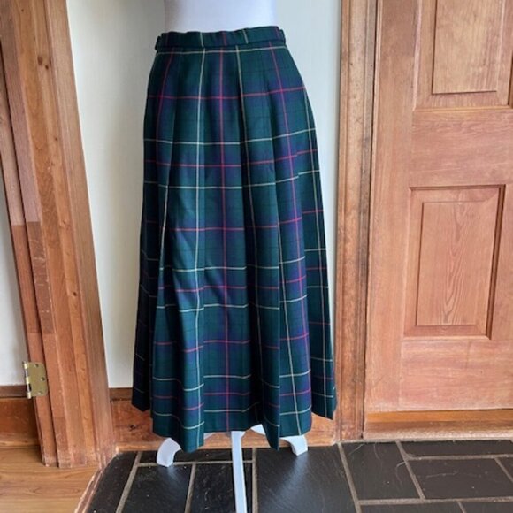 PENDLETON Heritage Tartan Wool Plaid Pleated Midi Skirt Vintage - Picture 5 of 16